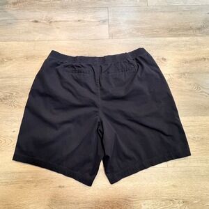 Lands' End Womens Plus 20W Mid Rise Black Cotton Blend‎ Pull On Casual Shorts